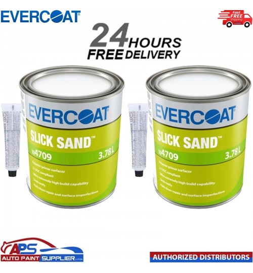 2x EVERCOAT SLICK SAND POLYESTER SPRAY FILLER PRIMER SURFACER 3.78L KIT 104709
